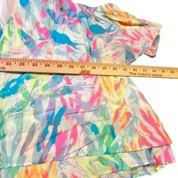 Lilly Pulitzer Bellamie Blouse Size Small Multi Sparkling Sands Cold Shoulder - Picture 4 of 5